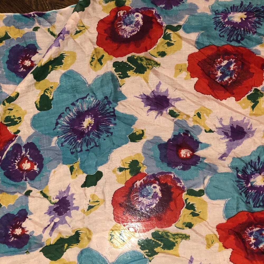 EUC Multi Colored Poppy Scarf